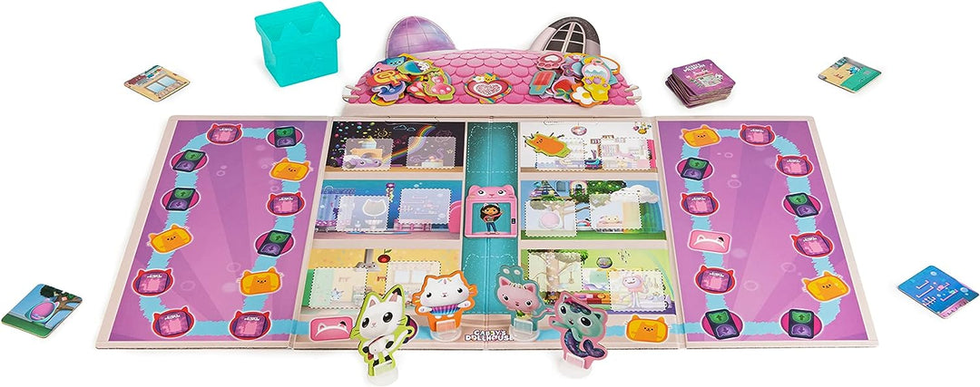 Gabby’s Dollhouse, Meow-mazing Board Game Based on the DreamWorks Netflix Show with 4 Kitty Headbands