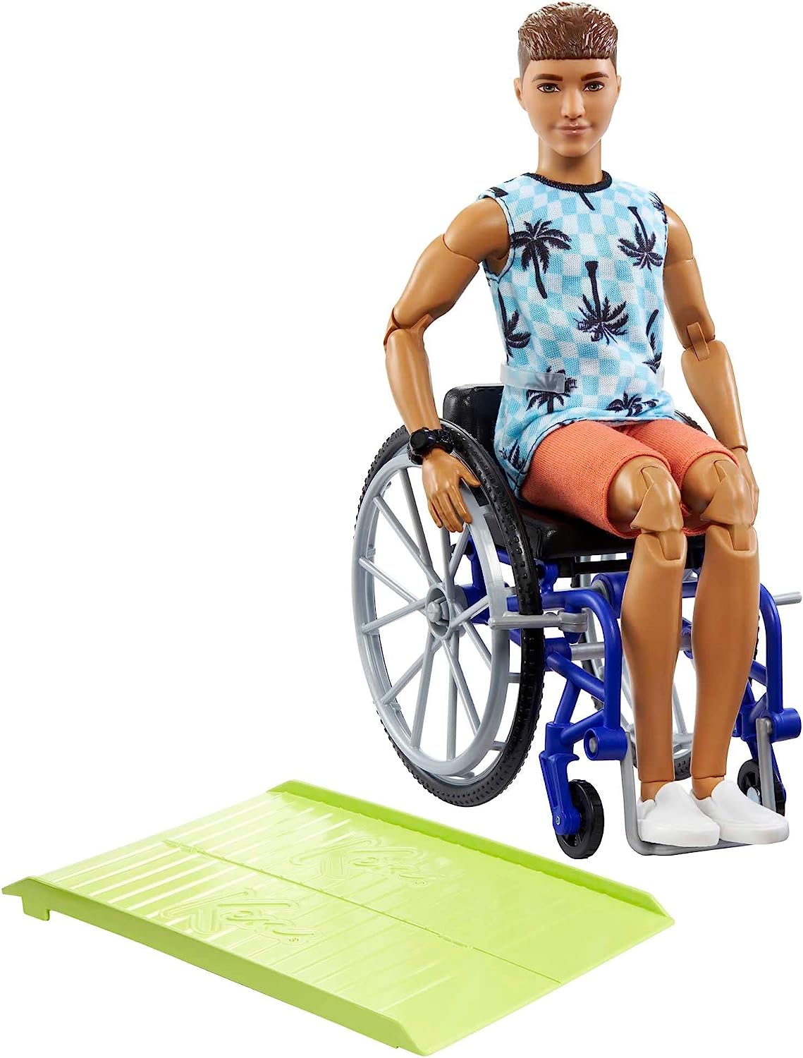 Ken Doll with Wheelchair & Ramp - Barbie Fashionistas Action Figure for Kids 3+ 1