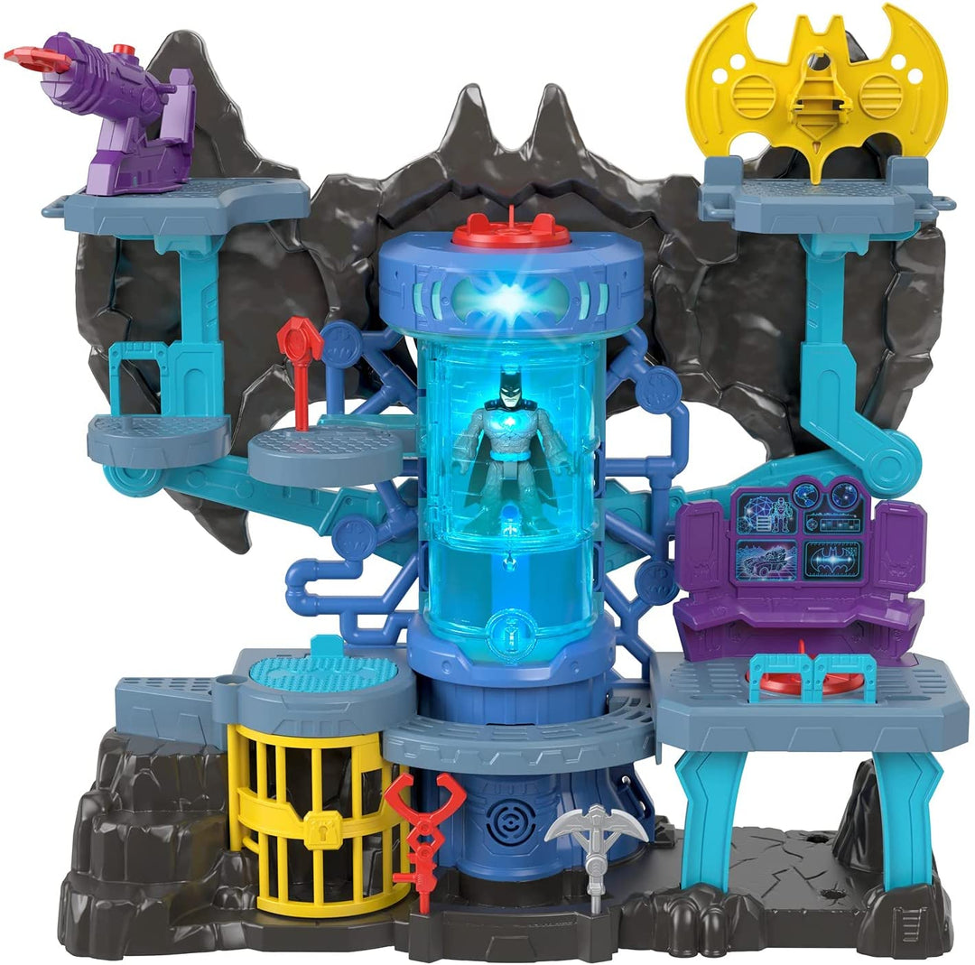 Fisher-Price Imaginext DC Super Friends Bat-Tech Batcave, ensemble de jeu Batman avec lumières et sons pour les enfants de 3 à 8 ans