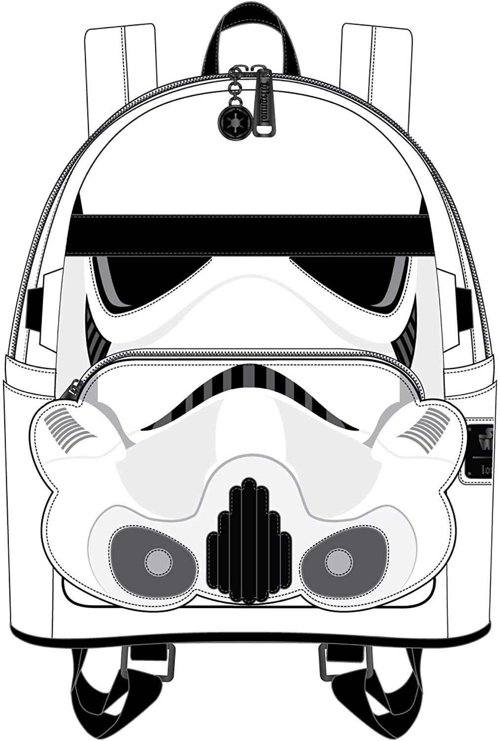 Loungefly Star Wars Stormtrooper Linsenförmiger Mini-Rucksack, Star Wars, Einheitsgröße, St