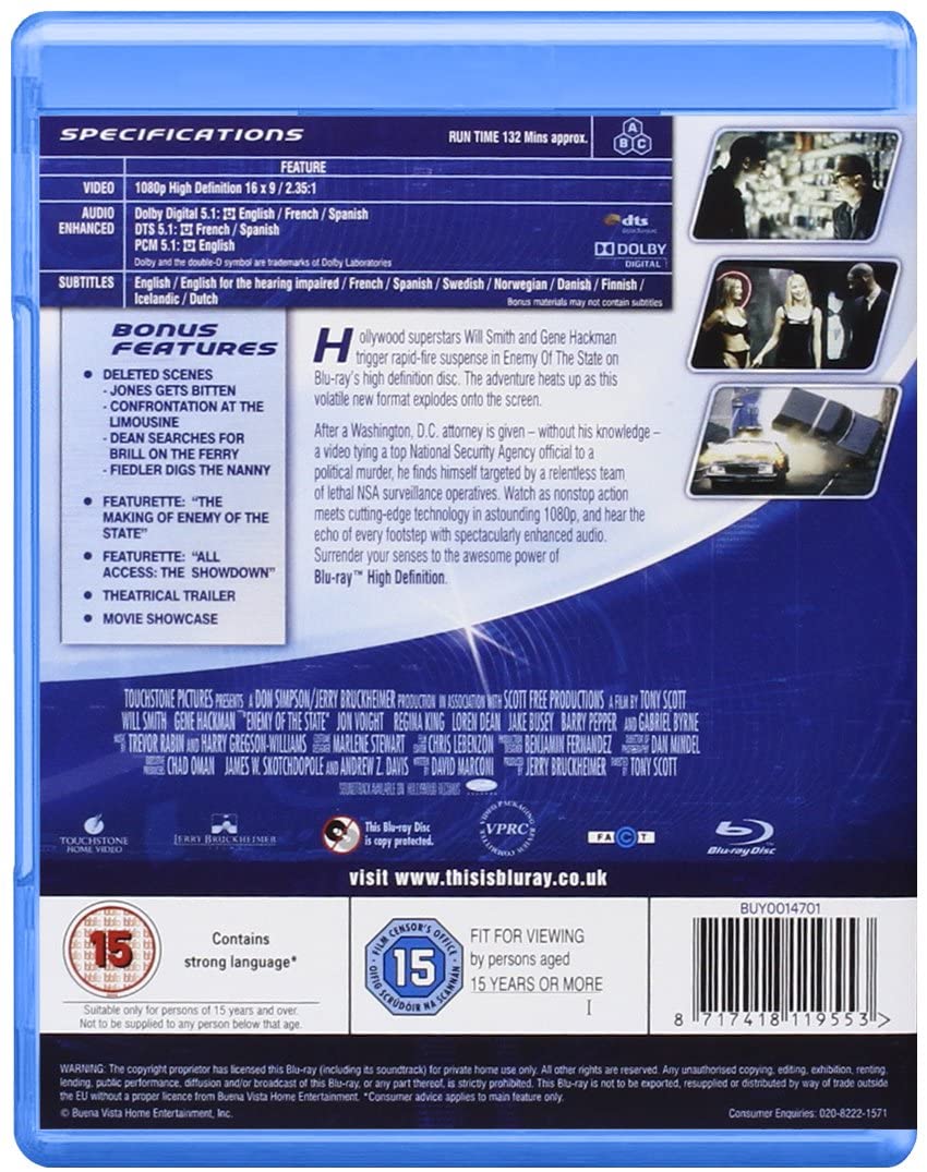 Enemy Of The State - Action/Thriller [Blu-ray]