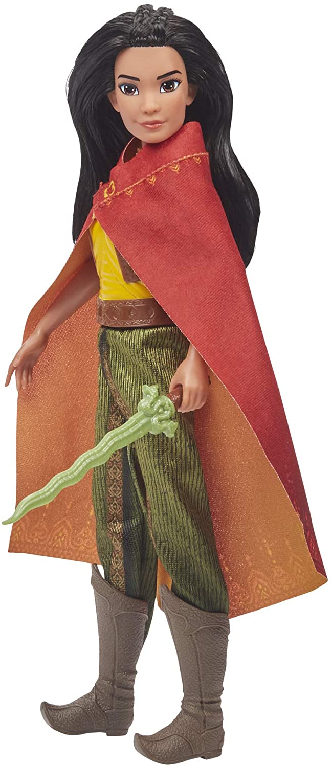 Bambola alla moda Disney Raya con vestiti, scarpe e spada