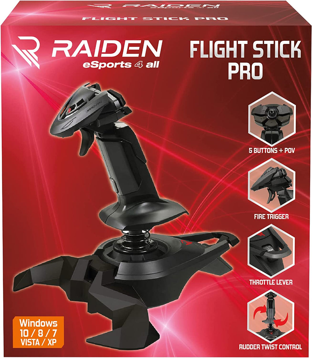 Raiden - Joystick with throttle for flight simulator - Flight Stick Pro Controll