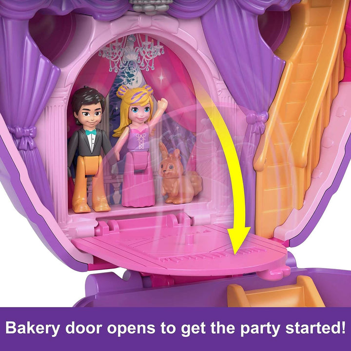 Polly Pocket Mini Toys, Something Sweet Cupcake Compact Playset with 2 Micro Dolls and 13 Accessories