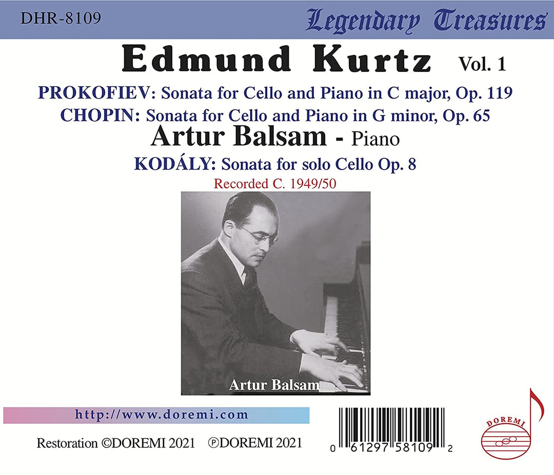 Edmund Kurtz [Edmund Kurtz; Artur Balsam] [Doremi: DHR-8109] [Audio CD]
