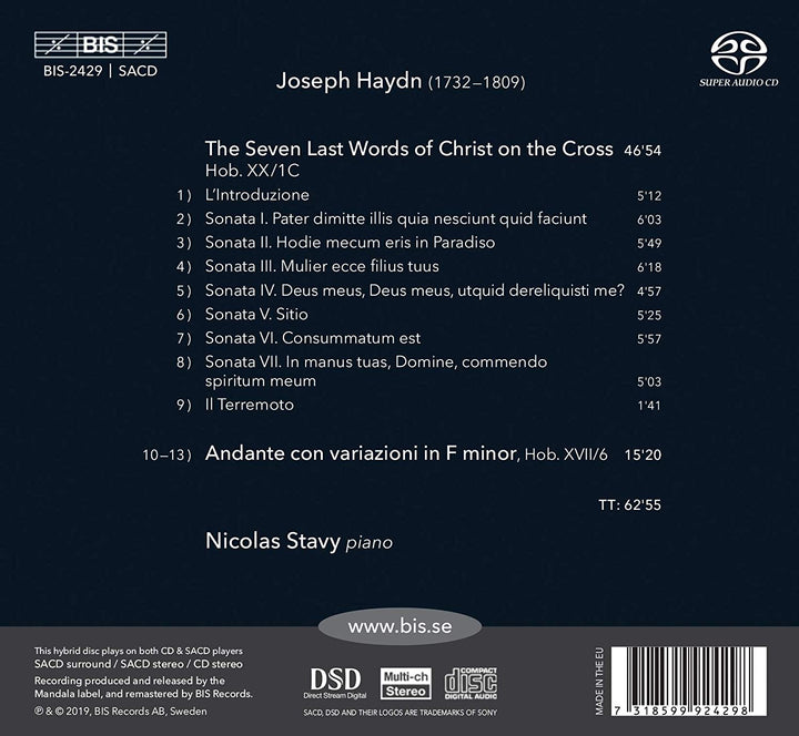 Nicolas Stavy - Haydn: Seven Last Words [Nicolas Stavy] [Bis: BIS2429] [Audio CD]