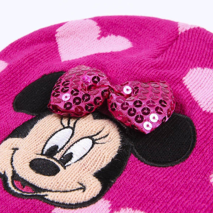 Minnie Mouse Mädchen Strickmütze Wintermütze mit Pompon Disney Mickey Mouse