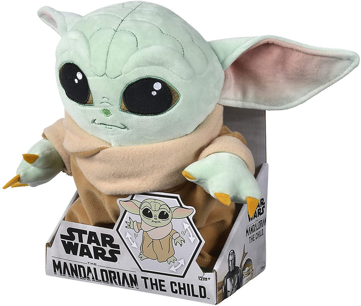 Simba 6315875802 The Mandalorian The Child Baby Yoda 30cm Articulated Plush Toy in Display Box Officially Licensed Disney for All Ages, Multicoloured, 30 cm