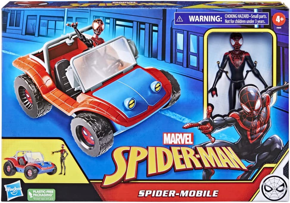 Hasbro Marvel Spider-Man Spider-Mobile 15-cm-scale Vehicle and Miles Morales Act