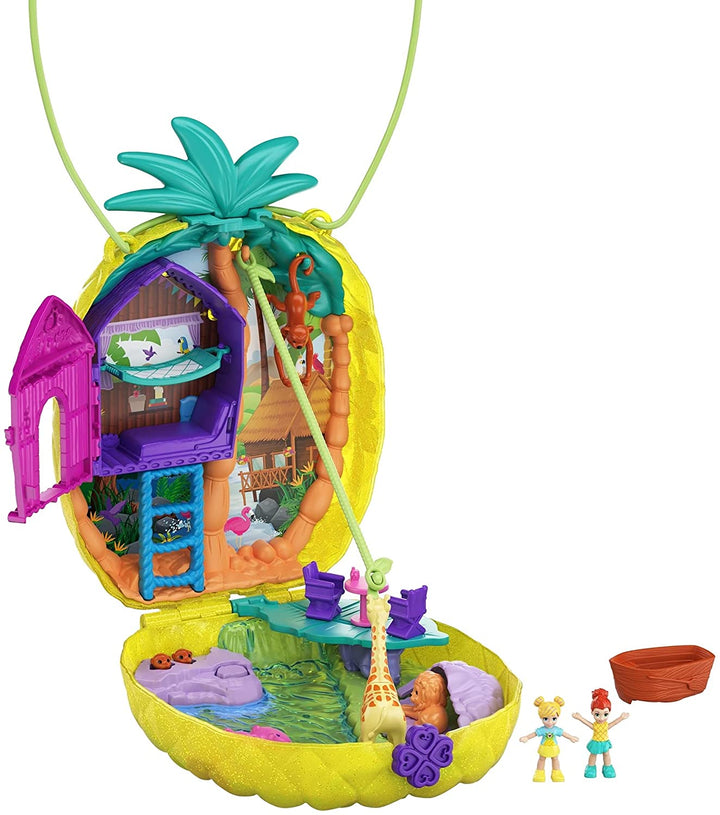 Polly Pocket GKJ64 Niñas Muñecas IP Brands Tropicool Piña Monedero Multicolor
