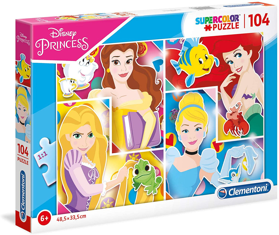 Clementoni - 27146 - Supercolor Puzzle - Disney Princess - 104 Teile - Hergestellt in Italien