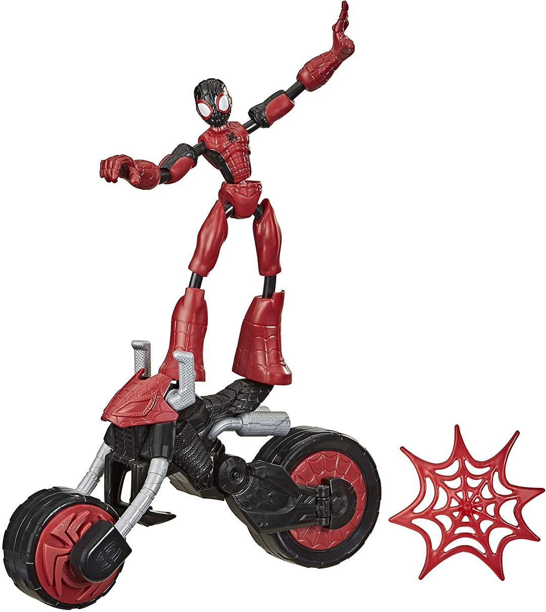 Marvel Bend y Flex Spider Man y motocicleta