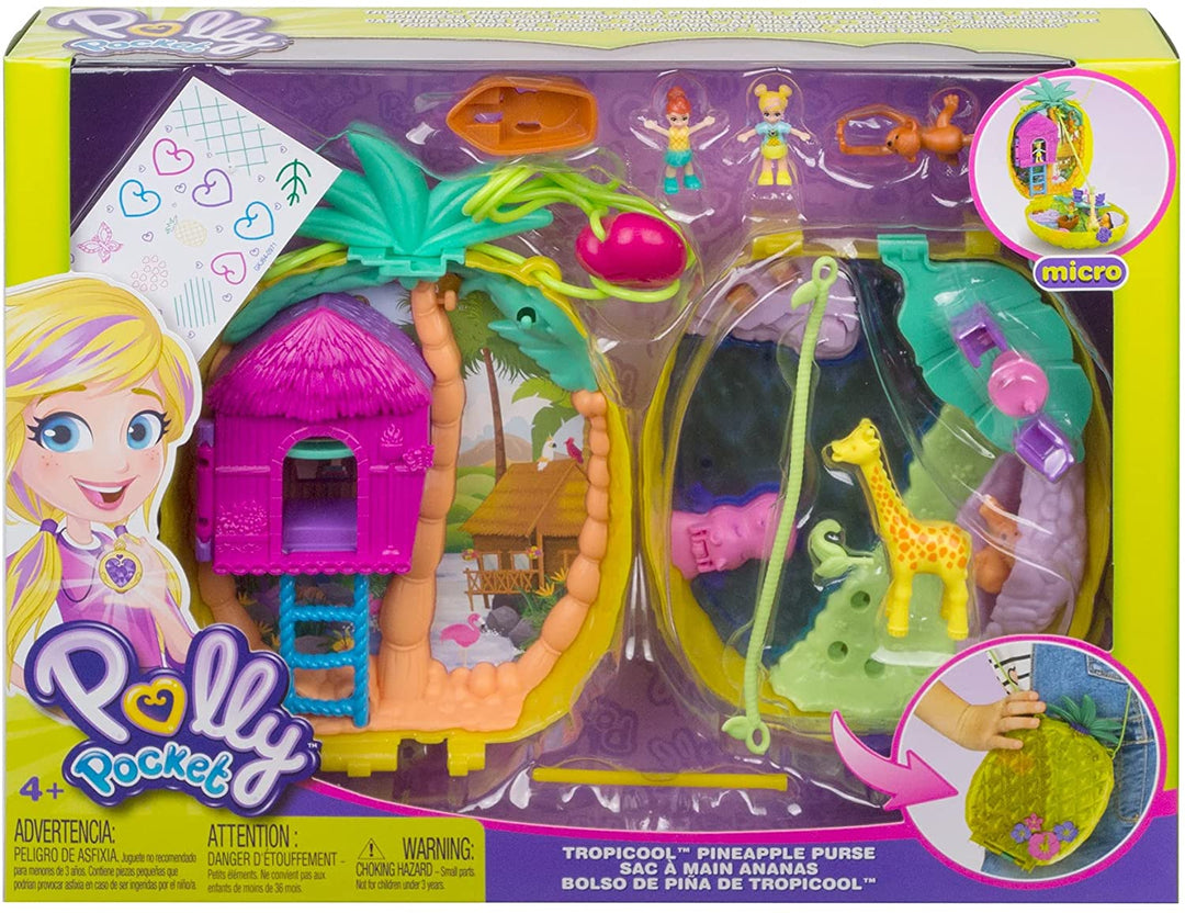 Polly Pocket GKJ64 Mädchenpuppen IP Brands Tropicool Ananas Geldbörse Multicolor