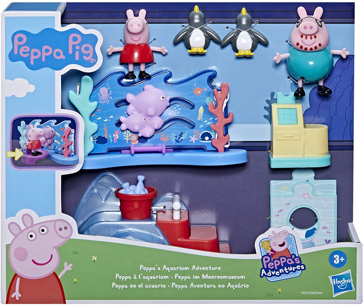 Peppa Pig F44115X0 Hasbro Aquarium Peppy, Vorschul-Spielset, enthält 4 Action-F