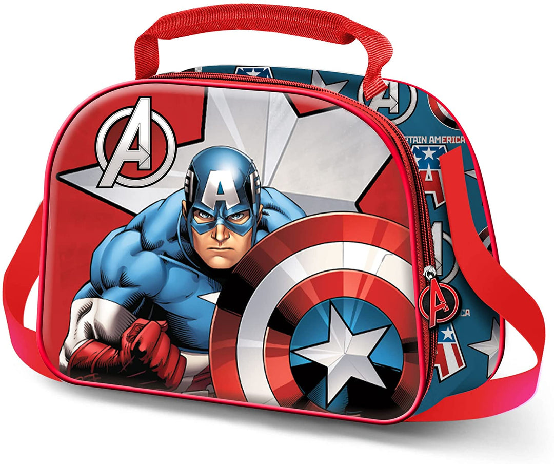 Captain America Gravity-3D Lunch Bag, Red