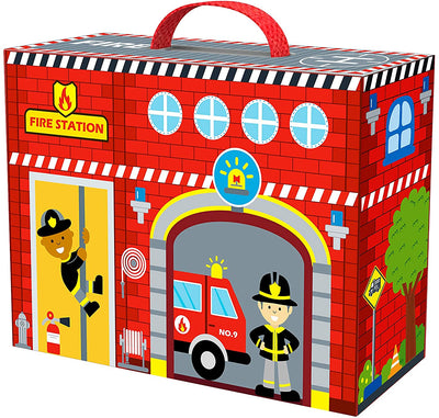 Tooky 921 TY203 EA Wooden Fire Station Box, Multi-Colored