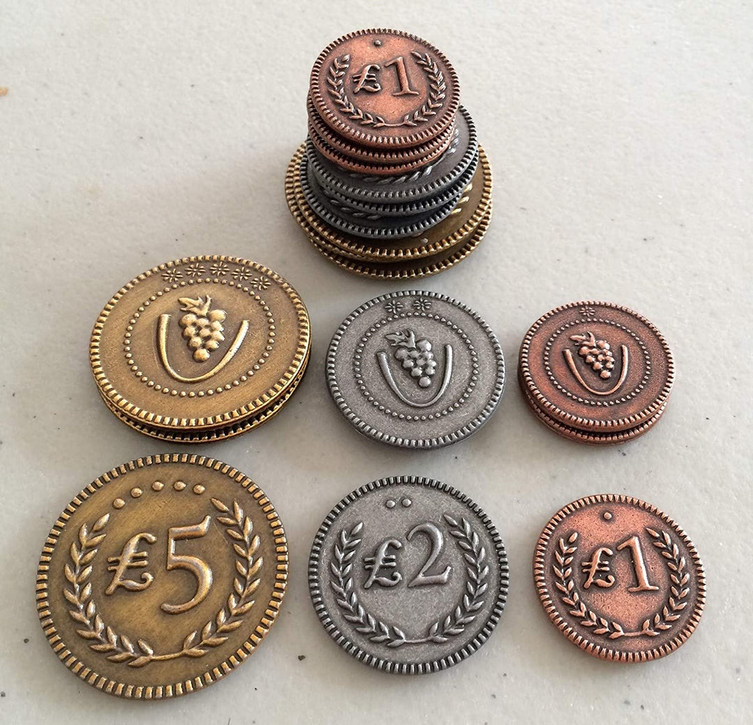 Viticulture: Metal Lira Coin Upgrade Pack Board Game