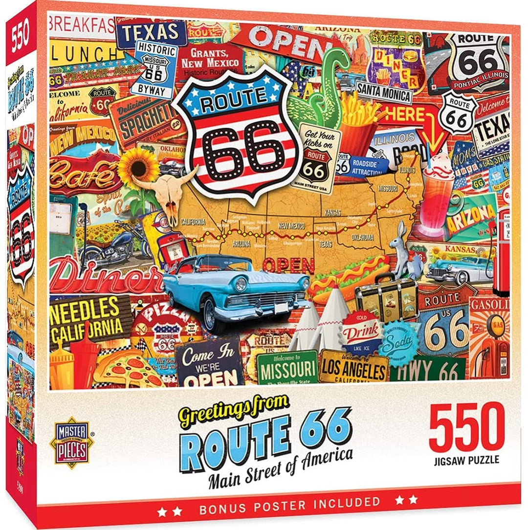 Grüße von der Route 66 550-teiliges Puzzle + Bonusposter (mpc)