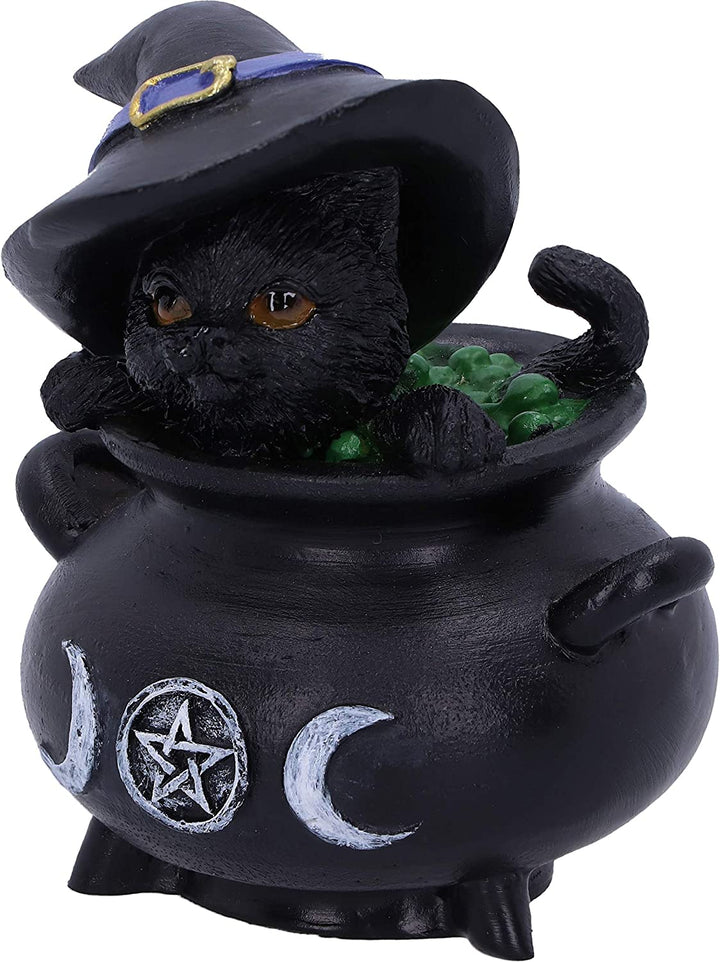 Nemesis Now Hubble and Bubble Witches Familiar Black Cat and Cauldron Figurines