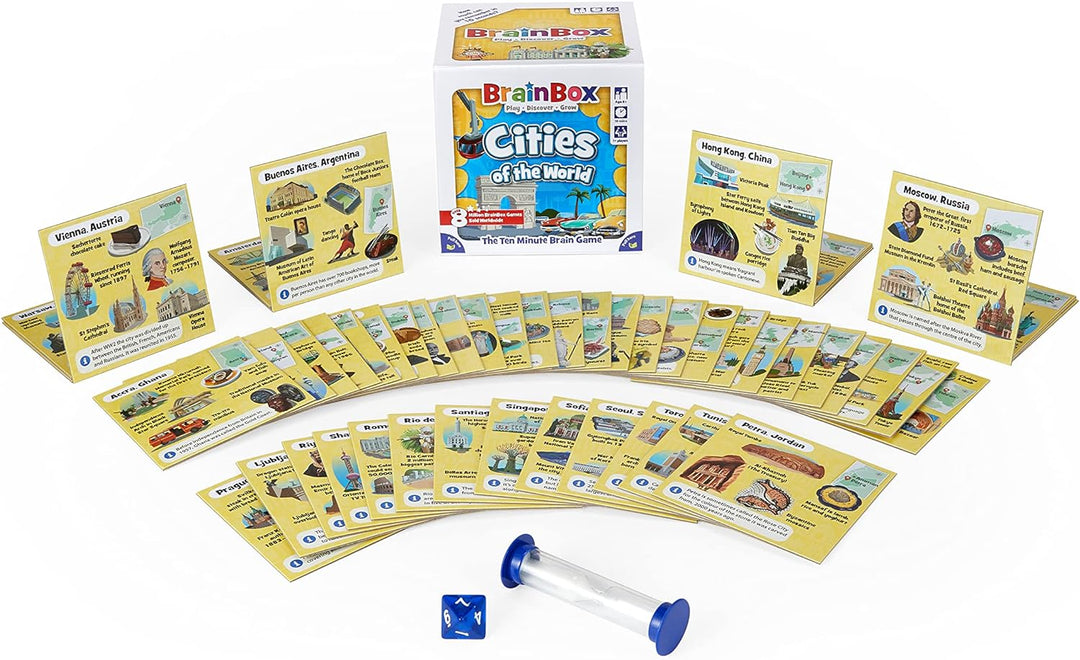 Brainbox Cities (Refresh 2022) | Card Game | Ages 8+ | 1+ Players | 10 Minutes P