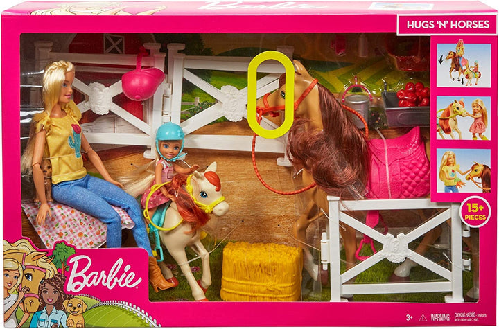 Hugs 'N' Horses - playset Barbie and Chelsea and 2 horses