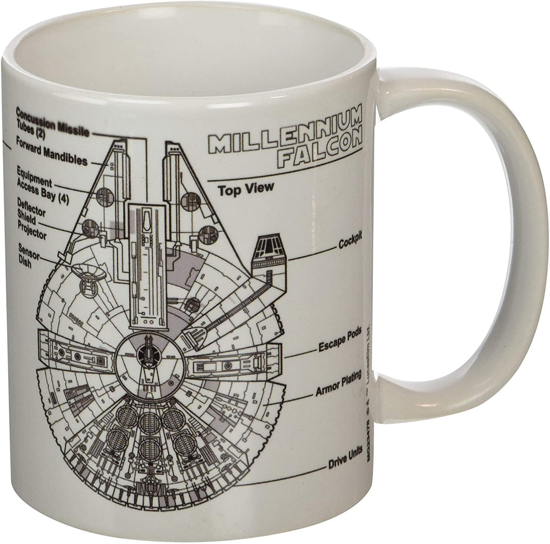 Pyramid International MG23478 „Star Wars (Millennium Falcon Sketch)“, offizielle Keramik-Kaffee-/Teetasse in Box, mehrfarbig, 11 oz/315 ml