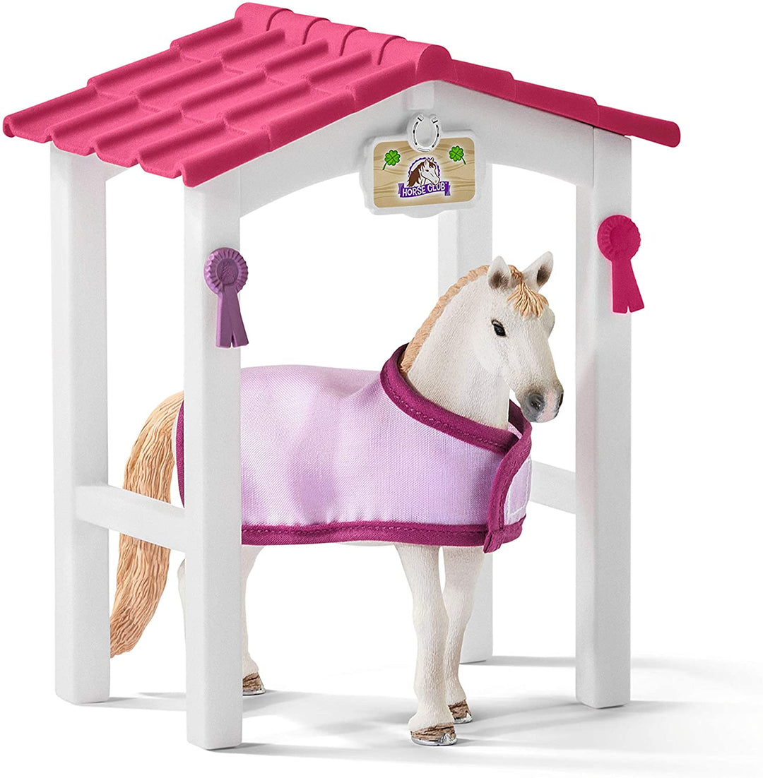 Schleich 42368 Box de chevaux avec ensemble de figurines de jument lusitanienne