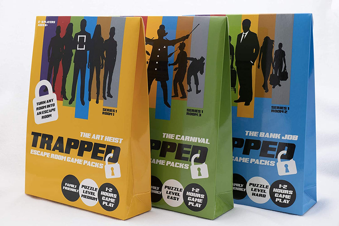 Trapped Escape Room Games AH001 Art Heist, ideales Familienspiel für den Lockdown / Verwandeln Sie Ihr Zuhause in einen Escape Room, kein Warten auf den Zug, Escape Room in a Box Kit, bis zu 6 Spieler, ab 8 Jahren