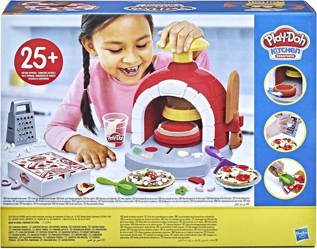 Play-Doh Kitchen Creations Pizzaofen-Spielset mit 6 Dosen Modelliermasse a