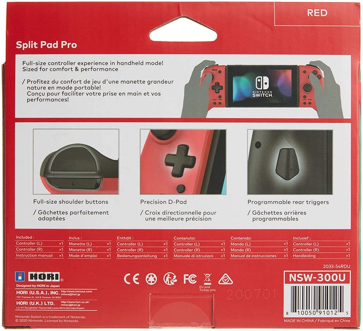 Hori Split Pad Pro (Rouge) pour Nintendo Switch