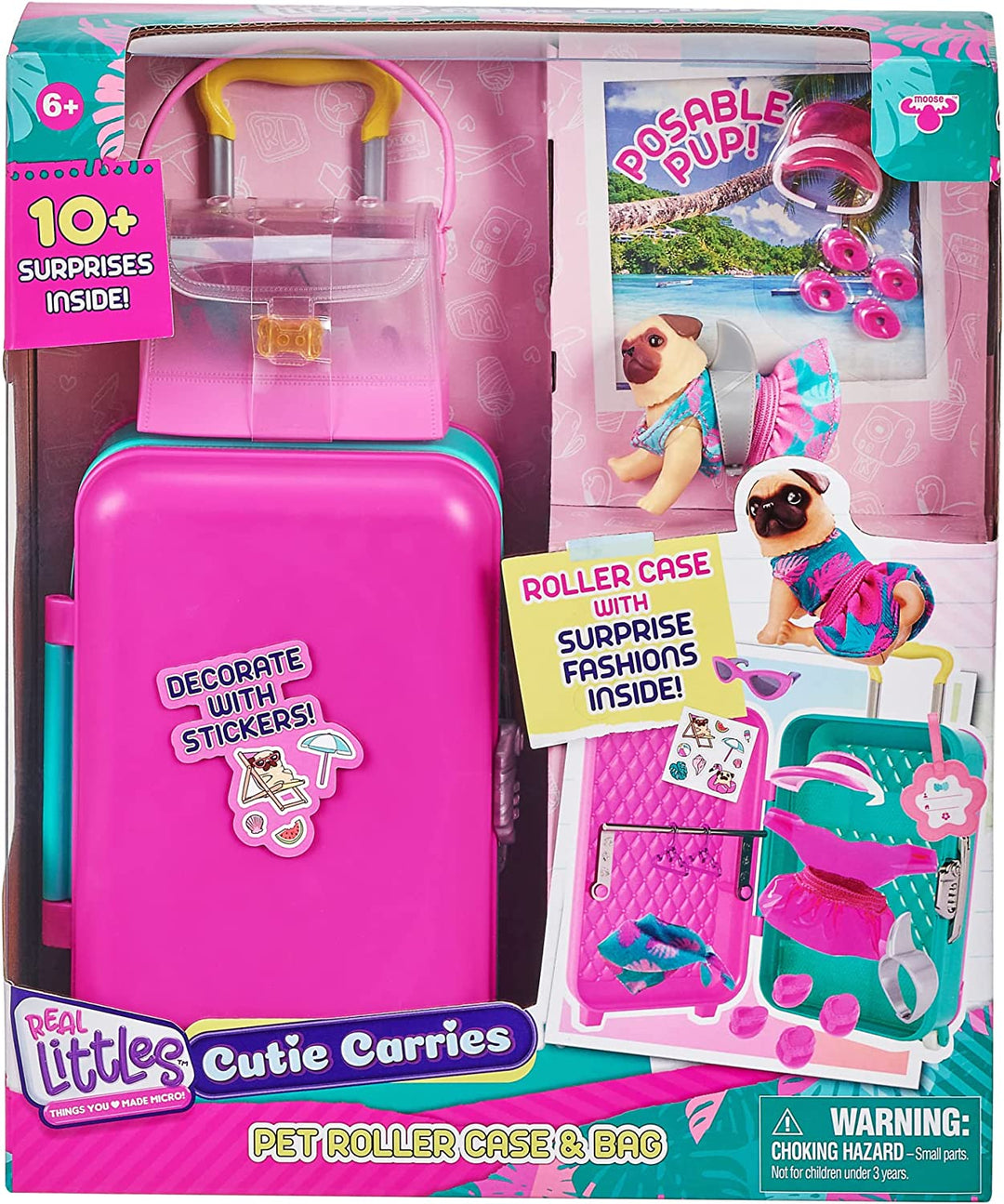 Real Littles 25392 Collectible Suitcase, Carrier with 1 Puppy and 12 Micro Worki