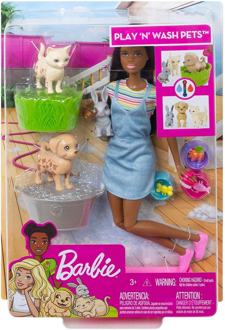Barbie FXH12 Plan 'n' Wash Pets Puppe und Spielset, mehrfarbig