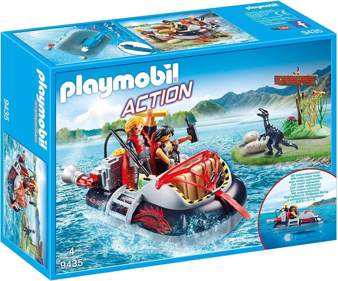 Playmobil 9435 Action Dino Hovercraft con motor submarino