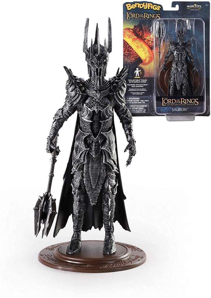 The Noble Collection LoTR Bendyfigs Sauron – Offiziell lizenzierte 19 cm (7,5 Zoll) große, biegsame, bewegliche Puppenfiguren zum Sammeln mit Ständer