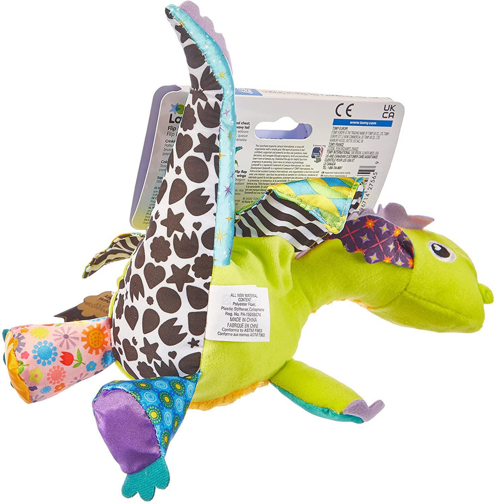 Lamaze Flip Flap Dragon Clip on Pram and Pushchair Newborn Baby Toy Sensory Toy - Yachew