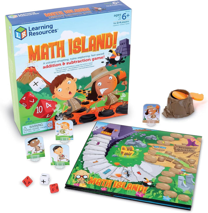 Learning Resources Maths Island Additions- und Subtraktionsspiel, Lernspiele,