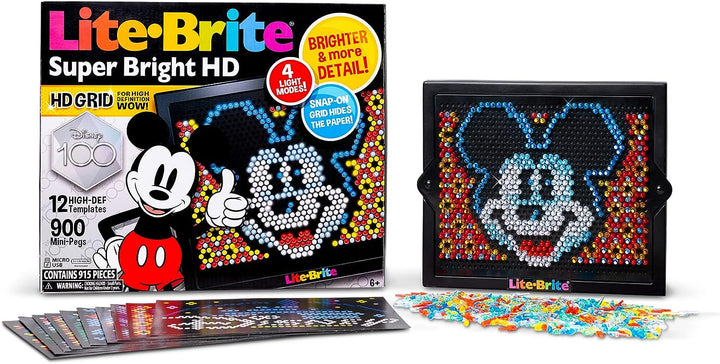 Lite Brite Super Brite HD Disney 100! Sonderausgabe, farbenfrohe leuchtende Zeichnung