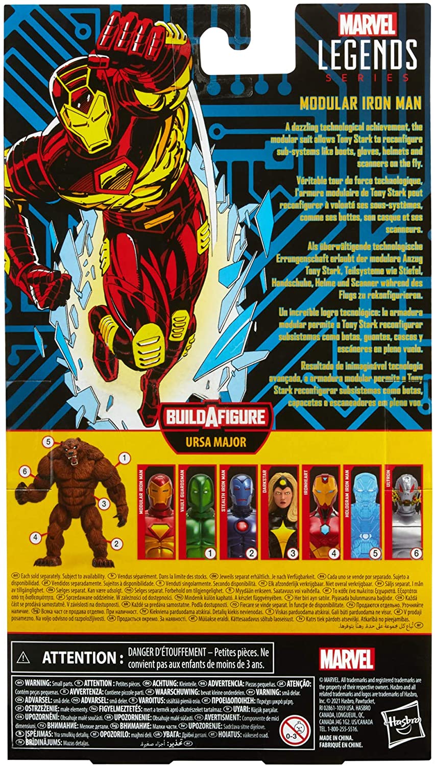Hasbro Marvel Legends Series 6-Zoll modulares Iron Man Actionfiguren-Spielzeug, inklusive 4 Zubehörteilen und 1 Build-A-Figure-Teil, Premium-Design und Artikulation Mehrfarbig, F0355 Mehrfarbig, F0355