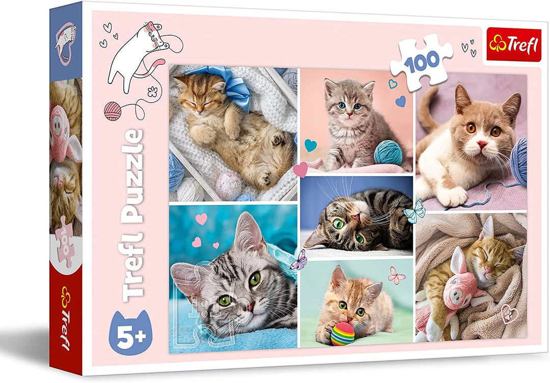 Trefl 16420 In the cat world 100 Teile, für Kinder ab 5 Jahren Puzzle pieces, der Katzenwelt
