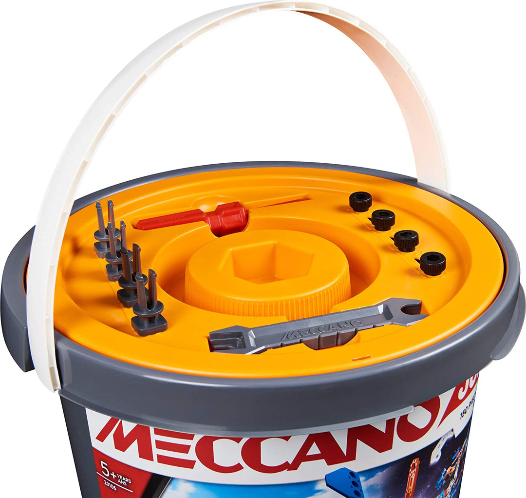 Meccano Junior, kit de construction de modèles STEAM seau 150 pièces pour jeu ouvert