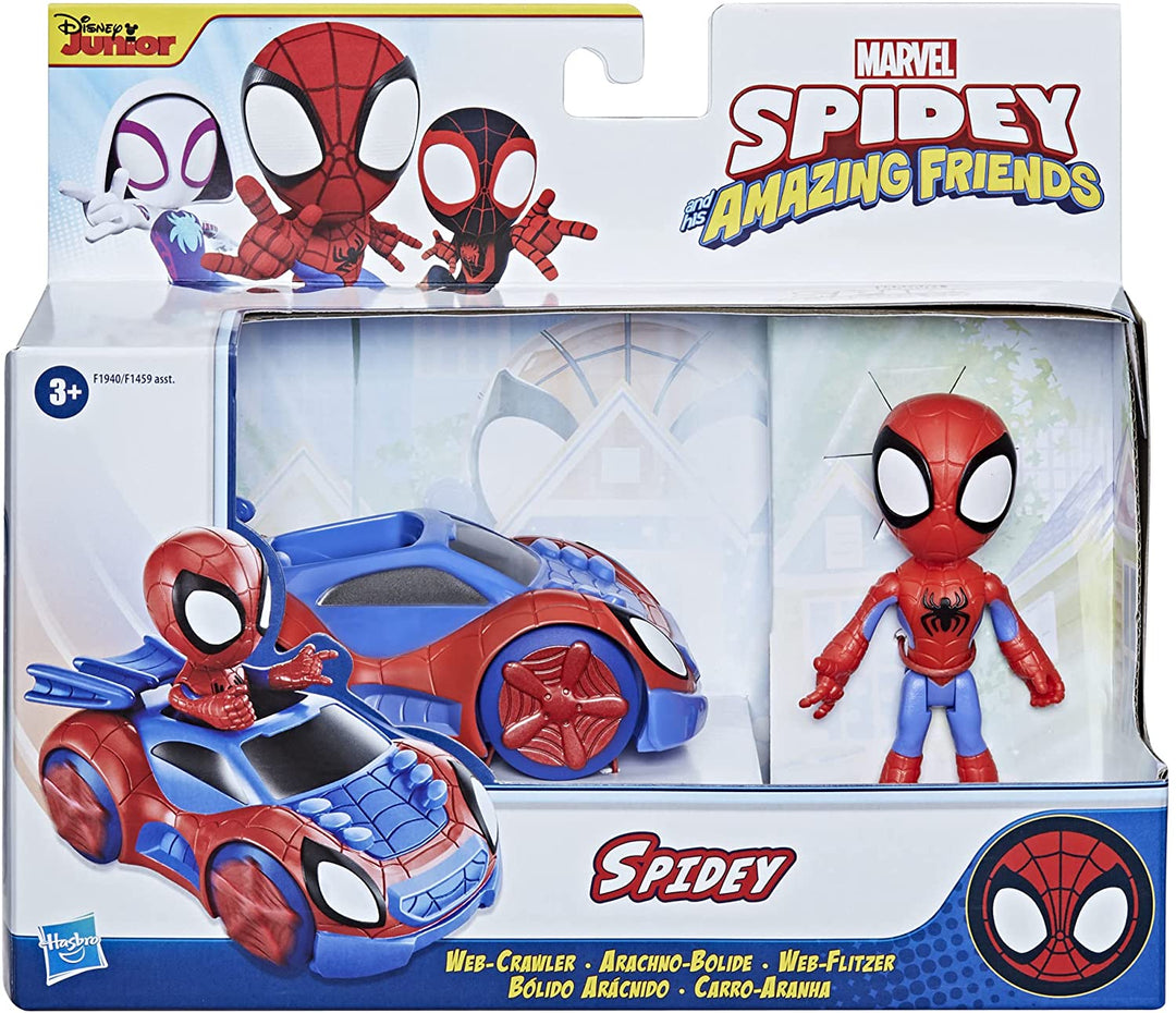 Marvel Spidey und seine fantastischen Freunde – Spidey-Actionfigur und Web-Crawler-Fahrzeug, für Kinder ab 3 Jahren