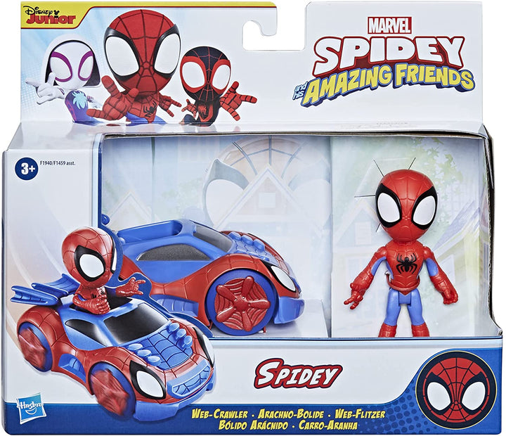 Marvel Spidey und seine fantastischen Freunde – Spidey-Actionfigur und Web-Crawler-Fahrzeug, für Kinder ab 3 Jahren
