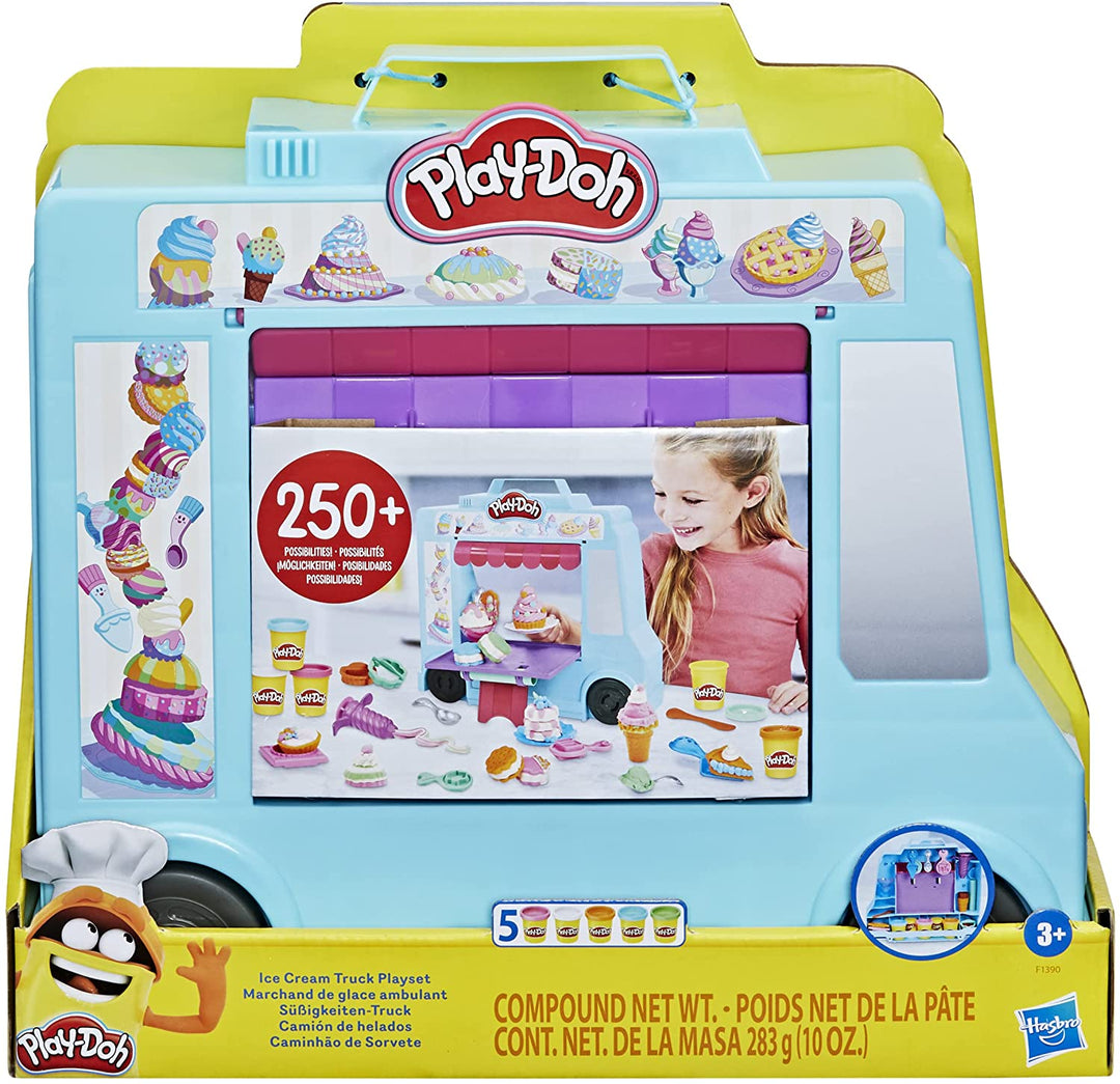 Play-Doh Ice Cream Truck Spielset, Rollenspiel für Kinder ab 3 Jahren mit 20 Werkzeugen