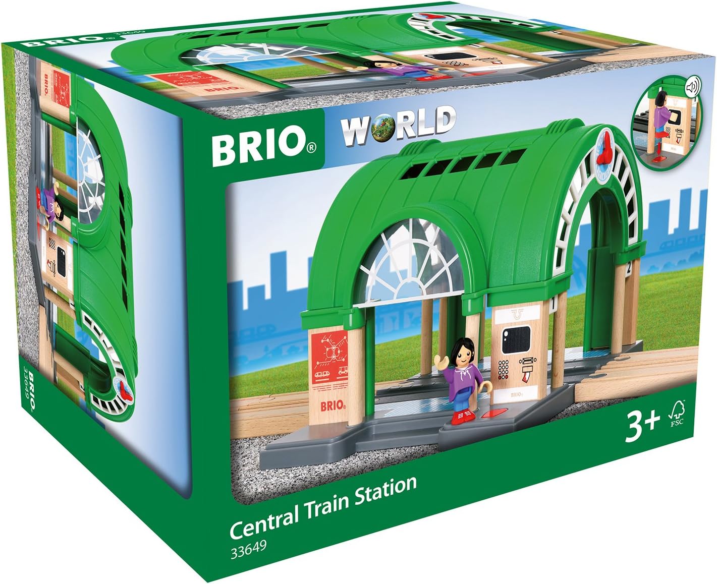 BRIO World Central Train Station Playset for Kids - Compatible with BRIO Railway Sets 5