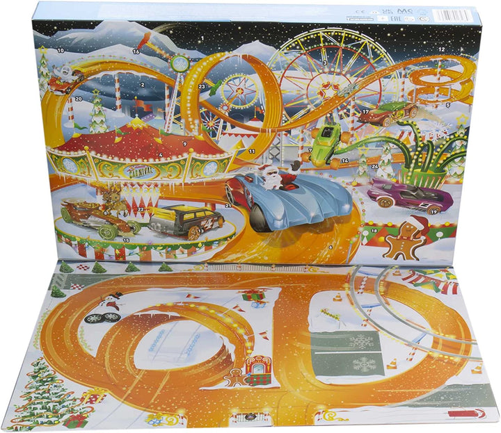 Hot-Wheels-Adventskalender, 8 Hot-Wheels-Spielzeugautos mit Feiertagsmotiv und verschiedenes A