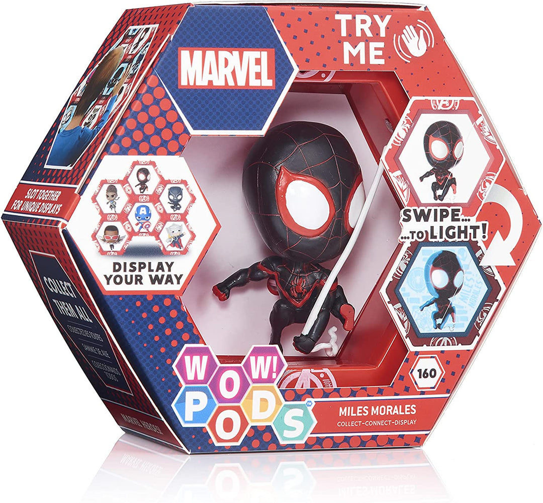 WOW! PODS Spiderman Collection - Miles Morales | Superhero Light-Up Bobble-Head