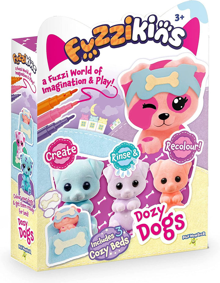 Fuzzikins Dozy Dogs Playset Creative Colouring Craft set with Cute Dog Family - Yachew