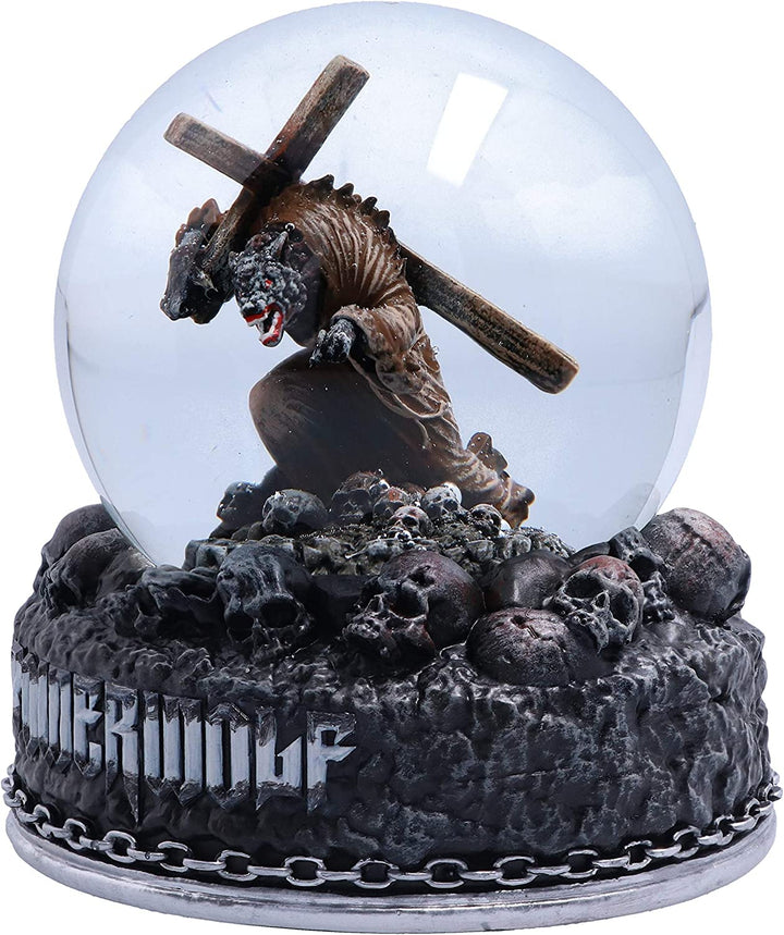 Officially Licensed Powerwolf Via Dolorosa Wolf and Crucifix Snow Globe