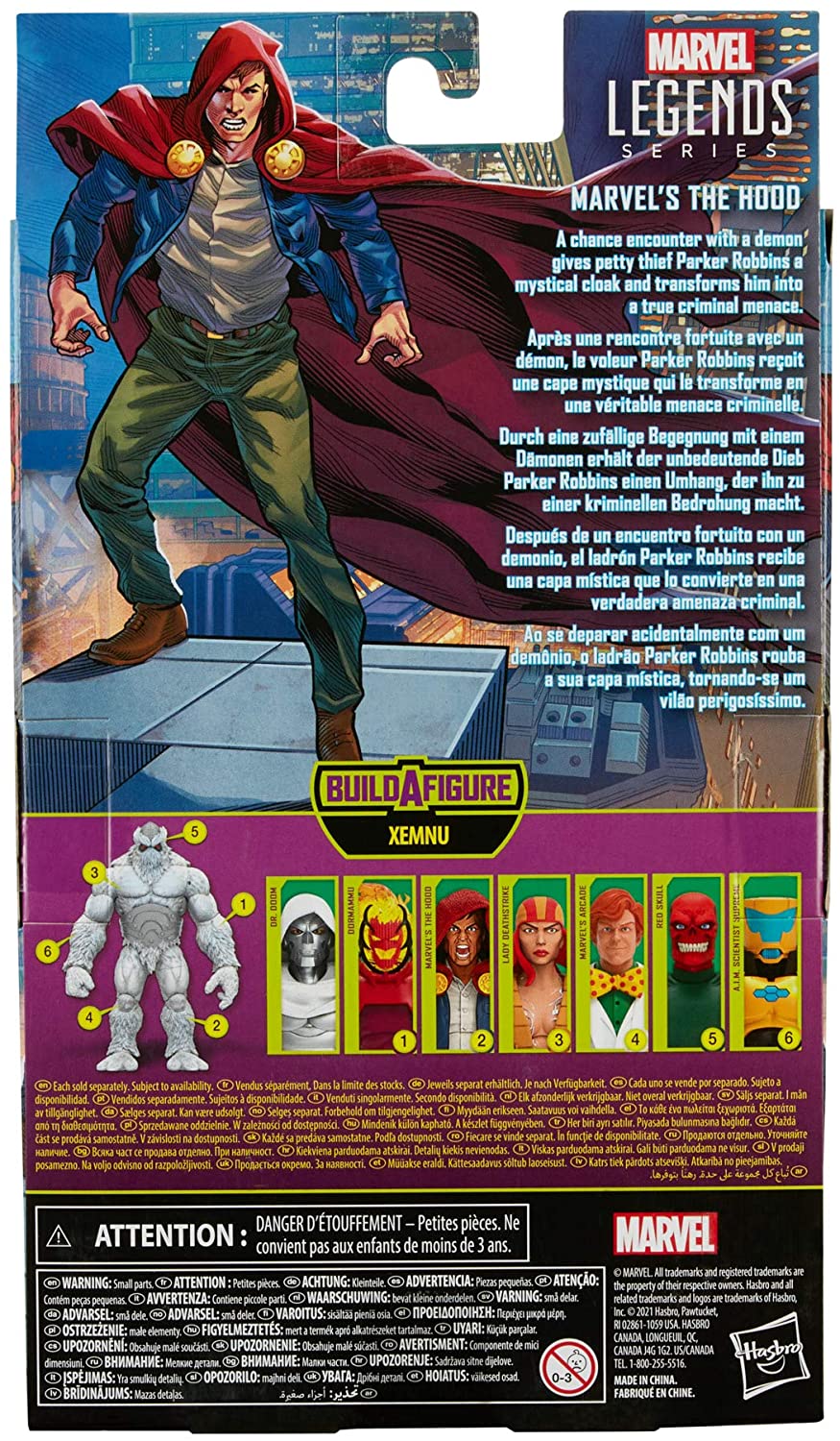 Hasbro Marvel Legends Series 6-Zoll-Action-Marvel's The Hood-Sammelfigur, inklusive 4 Zubehörteilen und 1 Build-A-Figure-Teil