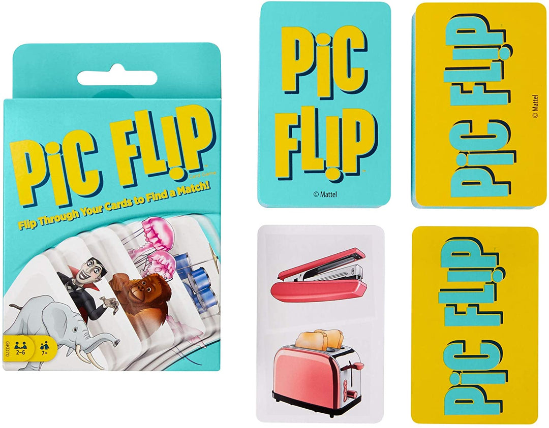 Mattel Games Pic Flip Card Game per bambini dai 7 anni in su GKD70